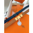 Pari all'originale replica Replica Hermès Rivale 18 Belt in Vitello Epsom Blu imitazione Outlet