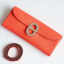 Replica Portafoglio Hermès Maillon To Go in pelle di vitello Epsom rosa Jaipur imitazione Outlet