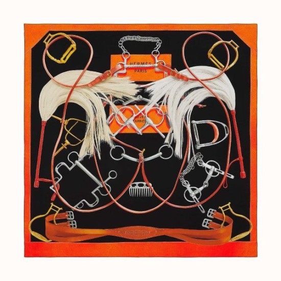 Pari all'originale replica Replica Scialle Hermes Projets Carres nero 140 imitazione Outlet