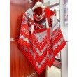Pari all'originale replica Scialle Bandana Hermes Zuavi e Draghi Rossi 140