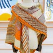 Scialle da dressage Tressage Hermes arancione 140