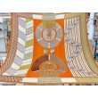 Scialle da dressage Tressage Hermes arancione 140