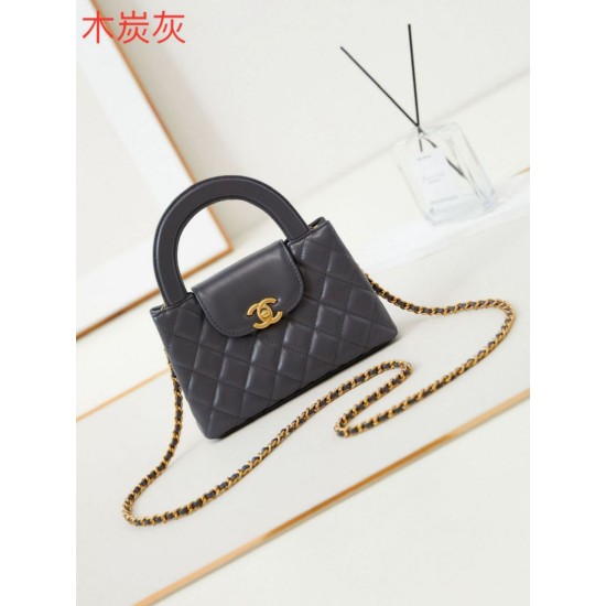 23K Kelly Mini shopping Borse Replica Alta Qualità AS4416 Grigio scuro