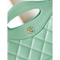 31 Mini Shopping Borse Firmate Replica Pochette con catena lucida AS3656 Verde chiaro