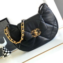 Replica Perfette Borsa hobo in pelle di agnello 19 nera AS4638 imitazioni