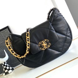 Replica Perfette Borsa hobo in pelle di agnello 19 nera AS4638 imitazioni