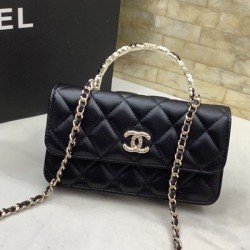 Replica Perfette Porta cellulare con patta e catena nera AP3575 imitazioni