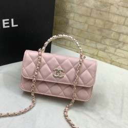 Replica Perfette Porta cellulare con patta e catena rosa AP3575 imitazioni