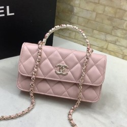 Replica Perfette Porta cellulare con patta e catena rosa AP3575 imitazioni