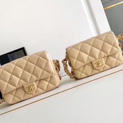 Replica Perfette Borsa con patta in pelle di agnello AS2409 Beige imitazioni