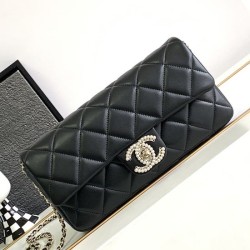 Replica Perfette Imitazione Borsa con patta in pelle di agnello nera AS3791 imitazioni