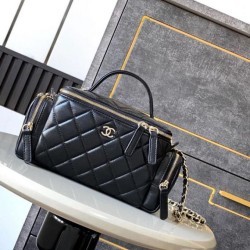 Beauty Case in pelle di agnello AS5222 Nero Replica qualità specchio Replica Perfette Beauty Case in pelle di agnello AS5222 Nero imitazioni