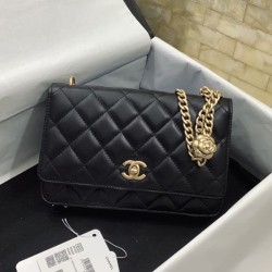 Replica Perfette Imitazione Portafoglio WOC in pelle di agnello nero AP3297 imitazioni