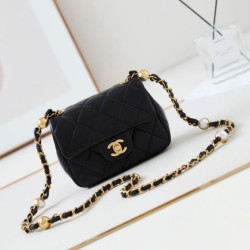 Dettagli perfetti Borsa Replica 1:1 Mini Flap AS4946 nera qualità specchio Replica Perfette Dettagli perfetti Borsa 1:1 Mini Flap AS4946 nera imitazioni