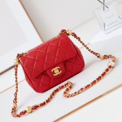 Bora Pari all'originale replica Mini Flap AS4946 rossa Replica qualità specchio Replica Perfette Bora Pari all'originale replica Mini Flap AS4946 rossa imitazioni