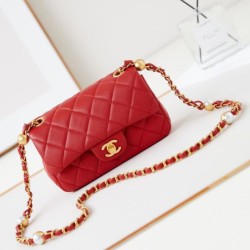 Borsa Mini Flap AS4947 rossa Replica qualità specchio Replica Perfette Borsa Mini Flap AS4947 rossa imitazioni