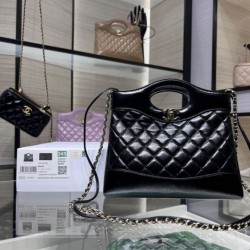 Borsa Shiny Lambskin 31 Mini Shopping AS4133 nera Replica qualità specchio Replica Perfette Borsa Shiny Lambskin 31 Mini Shopping AS4133 nera imitazioni