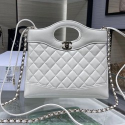 Replica Perfette Borsa Shiny Lambskin 31 Mini Shopping Bag AS4133 Bianco imitazioni