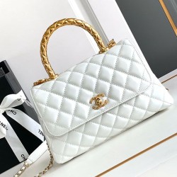 Replica Perfette Borsa piccola con manico in cocco A92990 Bianca imitazioni