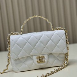 Replica Perfette Borsa piccola con patta con manico superiore bianca AS4023 imitazioni
