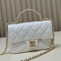 Replica Perfette Borsa piccola con patta con manico superiore bianca AS4023 imitazioni