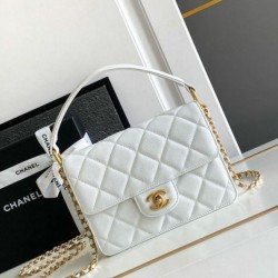 Dettagli perfetti Borsa piccola con patta e manico superiore AS4038 Bianco Replica qualità specchio Replica Perfette Dettagli perfetti Borsa piccola con patta e manico superiore AS4038 Bianco imitazioni