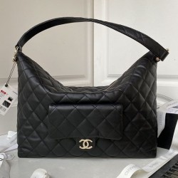 Replica Perfette Dettagli perfetti Borsa  1:1 hobo in pelle di vitello media nera AS4339 imitazioni