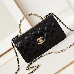 Replica Perfette Borsa piccola con patta e manico superiore AP3803 Nero imitazioni