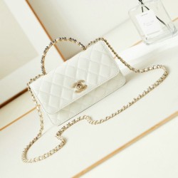 Borsa piccola con patta e manico superiore AP3803 Bianco Replica qualità specchio Replica Perfette Borsa piccola con patta e manico superiore AP3803 Bianco imitazioni