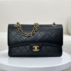 Replica Perfette Borsa vintage con patta in pelle di agnello nera A2220 imitazioni