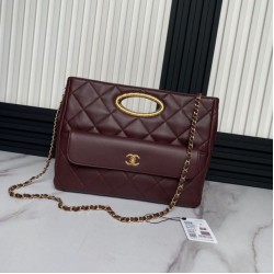 Replica Perfette 24B Clutch con catena Vanity AS5038/AS5036 Borgogna imitazioni