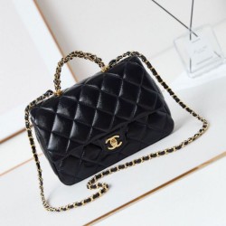 Replica Perfette Dettagli perfetti 24B Borsa con manico a catena oro AS5043 Nero imitazioni