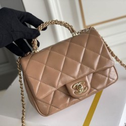 Mini flap Borse Replica con manico superiore Borse con manico AS5043/AS5032 Beige Mini flap Borse Replica con manico superiore Borse con manico AS5043/AS5032 Beige