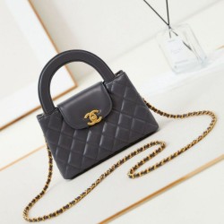 Replica Perfette 23K Kelly Mini shopping Borse  Alta Qualità AS4416 Grigio scuro imitazioni