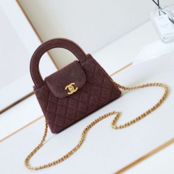 Replica Perfette 23K Kelly Mini shopping Imitazioni borse griffate AS4416 Lana Borgogna imitazioni