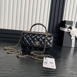 Replica Perfette Borse Imitazioni Woc 24B Trendy CC con patta AP4184 Nera imitazioni