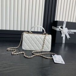 Borsa Woc 24B Trendy CC con patta AP4184 Bianca Replica qualità specchio Replica Perfette Borsa Woc 24B Trendy CC con patta AP4184 Bianca imitazioni