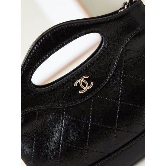 31 Mini Shopping Borsa Pochette con catena lucida AS3656 Nera Replica qualità specchio Replica Perfette 31 Mini Shopping Borsa Pochette con catena lucida AS3656 Nera imitazioni