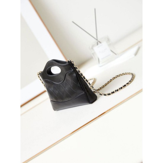 31 Mini Shopping Borsa Pochette con catena lucida AS3656 Nera Replica qualità specchio Replica Perfette 31 Mini Shopping Borsa Pochette con catena lucida AS3656 Nera imitazioni