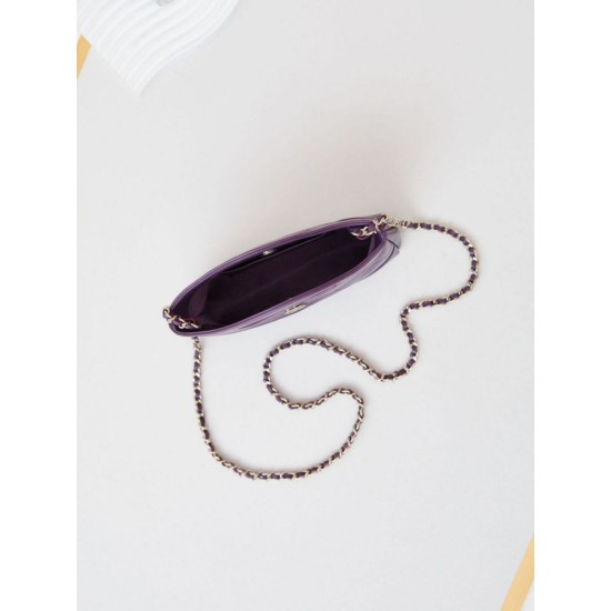 31 Mini Shopping Borsa Pochette con catena lucida AS3656 Viola Replica qualità specchio Replica Perfette 31 Mini Shopping Borsa Pochette con catena lucida AS3656 Viola imitazioni