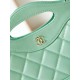 31 Mini Shopping Borse Firmate Replica Pochette con catena lucida AS3656 Verde chiaro qualità specchio Replica Perfette 31 Mini Shopping Borse Firmate Pochette con catena lucida AS3656 Verde chiaro imitazioni
