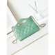 31 Mini Shopping Borse Firmate Replica Pochette con catena lucida AS3656 Verde chiaro qualità specchio Replica Perfette 31 Mini Shopping Borse Firmate Pochette con catena lucida AS3656 Verde chiaro imitazioni