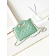 31 Mini Shopping Borse Firmate Replica Pochette con catena lucida AS3656 Verde chiaro qualità specchio Replica Perfette 31 Mini Shopping Borse Firmate Pochette con catena lucida AS3656 Verde chiaro imitazioni