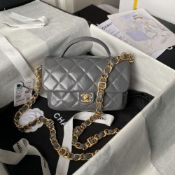 Replica Perfette Borsa mini con patta con manico superiore AS4992 Grigio imitazioni