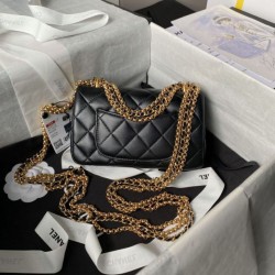 Borsa mini con patta AS4972 Nera Replica qualità specchio Replica Perfette Borsa mini con patta AS4972 Nera imitazioni