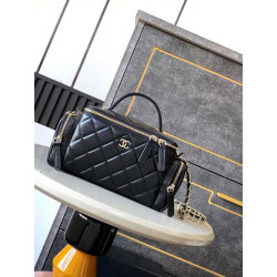 Beauty Case in pelle di agnello AS5222 Nero