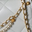 Borsa 24A con catena di lettere di perle AS5011 Bianca