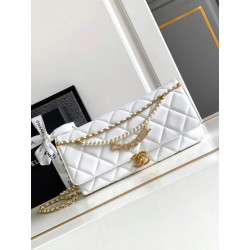 Borsa a tracolla in pelle di agnello AS2713 Bianca