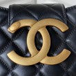 Borsa a tracolla in pelle di agnello nera AS4610