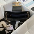 Borsa a tracolla in pelle di agnello nera AS4610